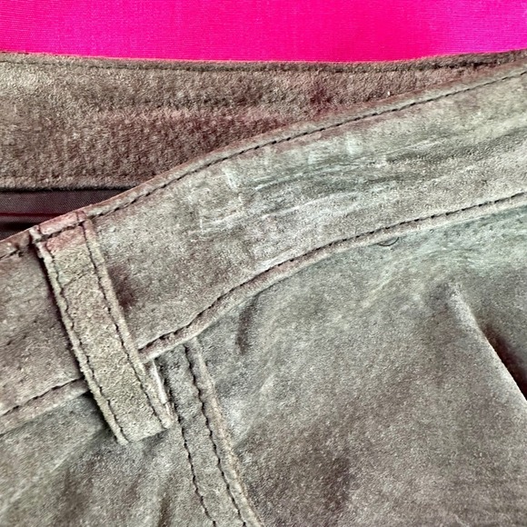 Vintage Suede Leather Pants Embroidered Appliqué Women's 14 Y2K Boho Western - Picture 14 of 17